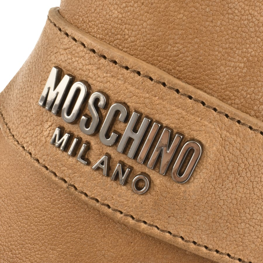Moschino Leather Driver Shoes Brown | Mainline Menswear